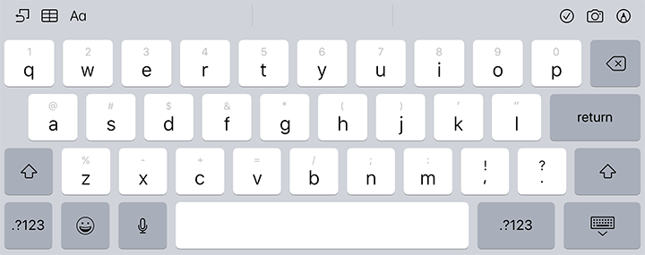 A typical on-screen keyboard